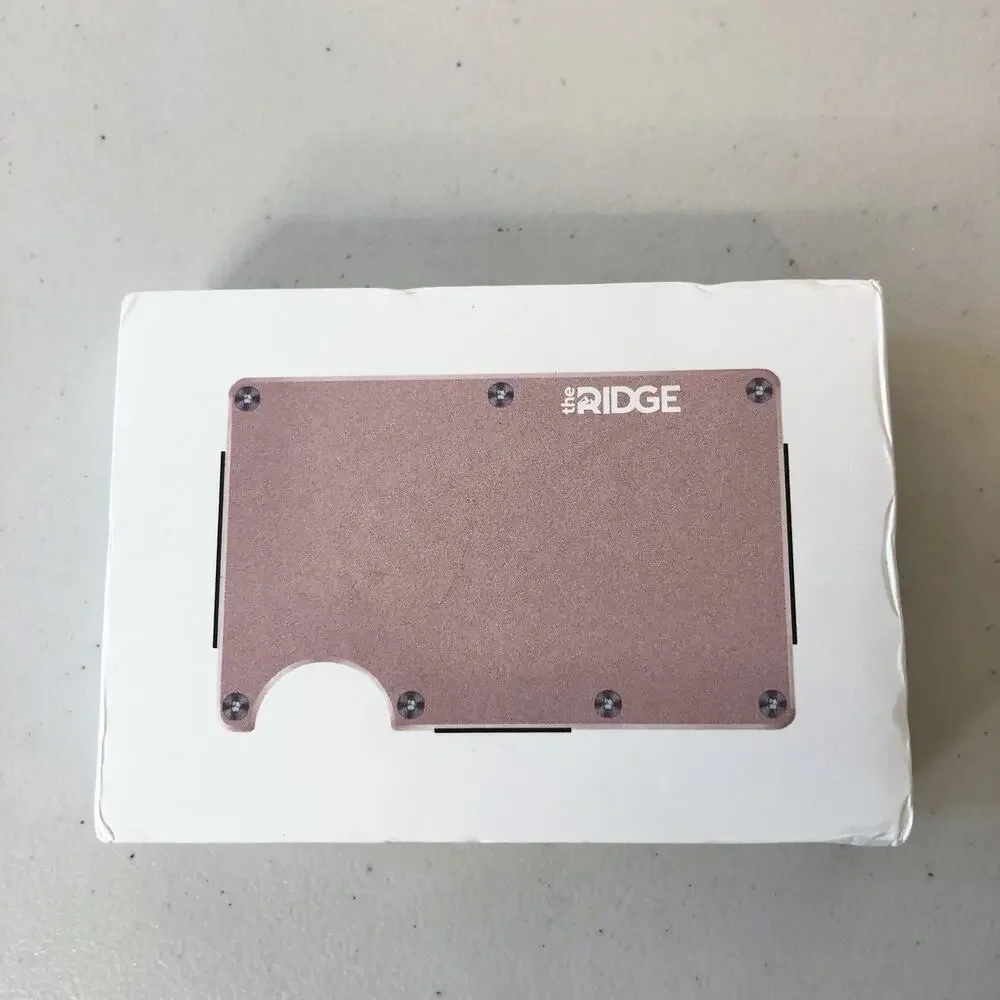 Ridge Slim RFID Wallet Rose Gold with Cash Strap